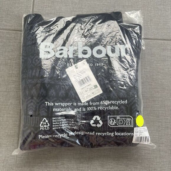 BARBOUR Stonebeck Fair Isle Crew Neck Sweater Small Blue NEW Wool Winter Ski - Picture 7 of 7
